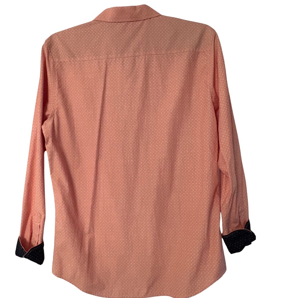 Craft & Flow Button-Up Shirt Dobby Dot Pattern Long Sleeve Casual Mens Large - Picture 9 of 11